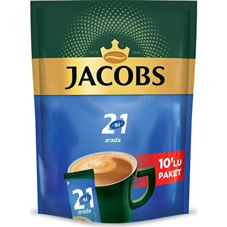 Jacobs 2'si 1 Arada Karışım Kahve 10'lu Paket