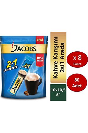 Jacobs 2'si 1 Arada 10.5 gr 8x10'lu Hazır Kahve