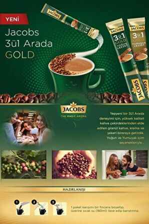 Jacobs 3’ü 1 Arada Gold Yoğun ve Yumuşak 40'lı Avantaj Paketi