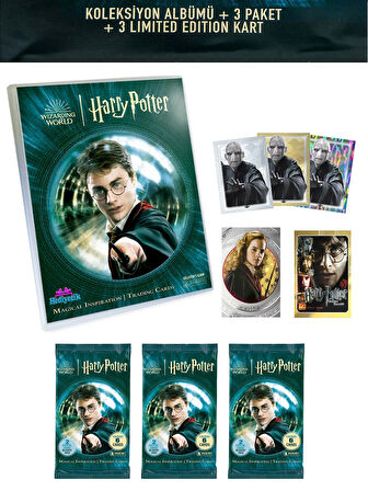 Panini Harry Potter Oyun Kartları Albümü Seti 3 Paket (18 Kart) + 3 Limited Edition Kart