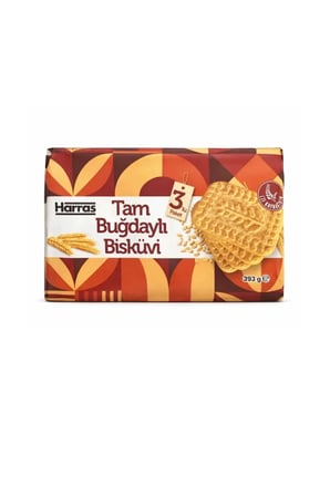 Tam Buğdaylı Bisküvi 393 G x 4 Adet - Yüksek Lifli Doyurucu Atıştırmalık Paket