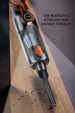 TLN 22.000 Pa Kablosuz Araç Süpürgesi ve Hava Üfleyici 2'si 1 Arada 5400 mAh Type-C Şarjlı Mini El Süpürgesi