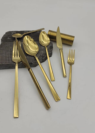 Stayle 42 Parça Gold Titanyum Çatal Kaşık Seti