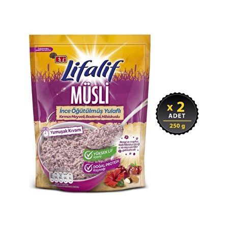 Eti Lifalif İnce Öğütülmüş Müsli Hibiskuslu 250 g x 2 Adet