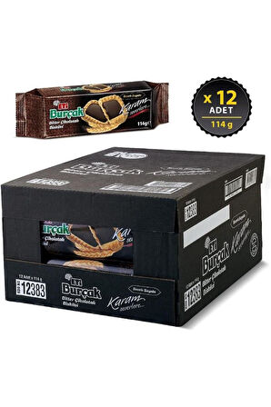 Burçak Bitter Çikolatalı Yulaflı Bisküvi 114 g x 12 Adet