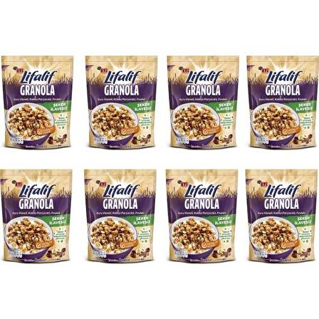 Eti Lifalif Granola Kuru Vişneli, Kakao Parçacıklı, Fındıklı 200 g x 8 Adet