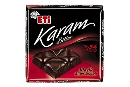 Eti çikolata 60gr kare karam bitter %54 kakao
