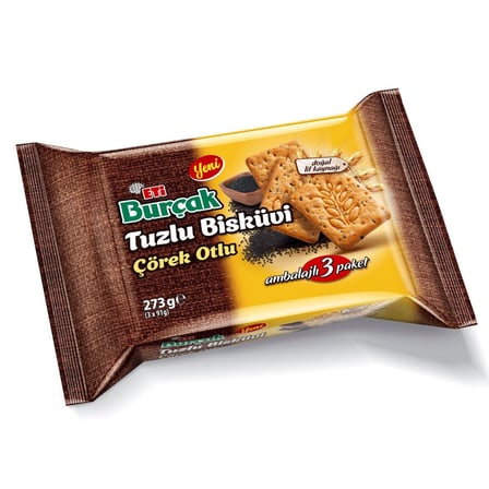 Eti Burçak 273 gr Çörek Otlu Tuzlu Bisküvi x 6 Adet
