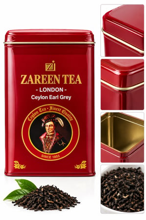 Metal Kutusuyla Zareen Tea Ceylon Earl Grey Siyah İran Çay 400 gr
