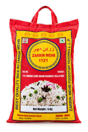 zarrin mehr 1121 hindistan long grain basmati sella pirinç 5 kg