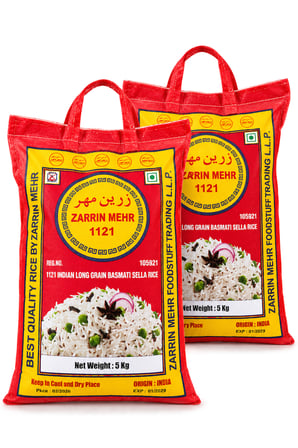 Zarrin Mehr 1121 Hint Long Grain Basmati Sella Pirinç 2x5 kg (10 kg)