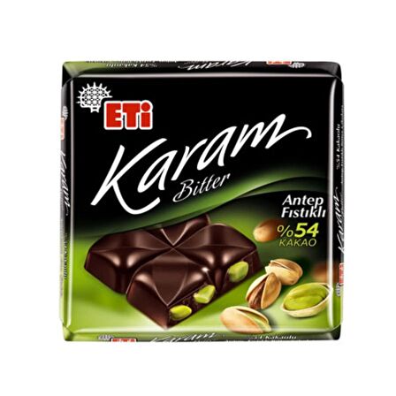 Eti çikolata 60gr karam bitter antepfıstıklı %54 kakao 