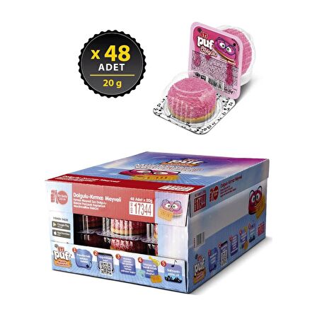 Eti Puf Kırmızı Meyve Dolgulu 20 g x 48 Adet