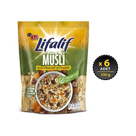 Eti Lifalif Kuru Meyveli Fındıklı Müsli 350 g x 6 Adet