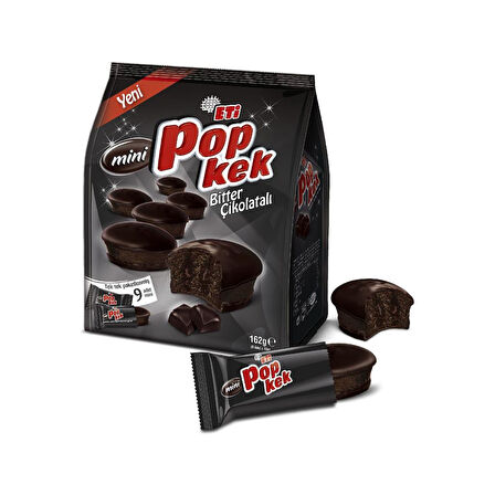 Popkek Mini Bitter Çikolatalı 162 g x 10 Adet
