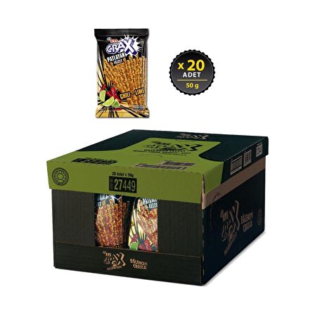 Eti Crax Patlayan Lezzet Chili-Lime Çubuk Kraker 50 g x 20 Adet