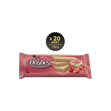 Eti Hoşbeş Çilek Kremalı Gofret 142 g x 20 Adet