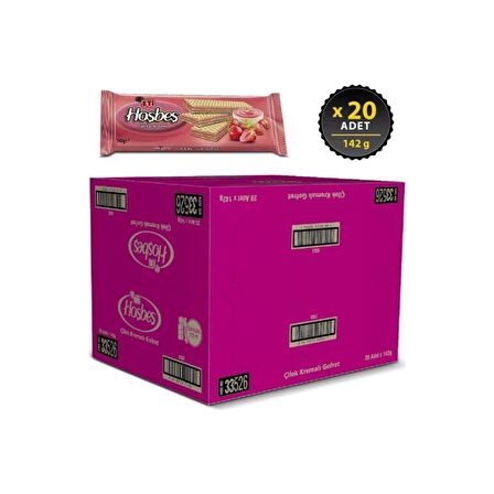 Eti Hoşbeş Çilek Kremalı Gofret 142 g x 20 Adet
