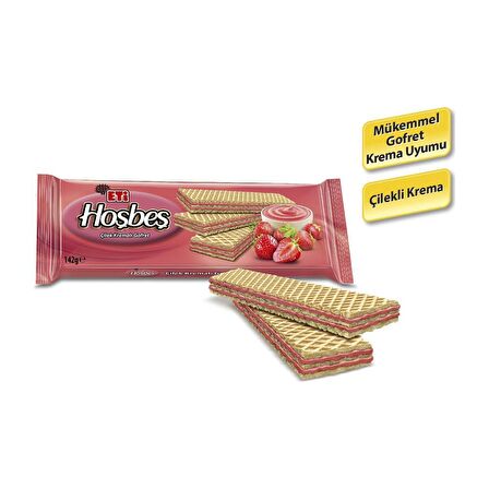 Eti Hoşbeş Çilek Kremalı Gofret 142 g x 20 Adet