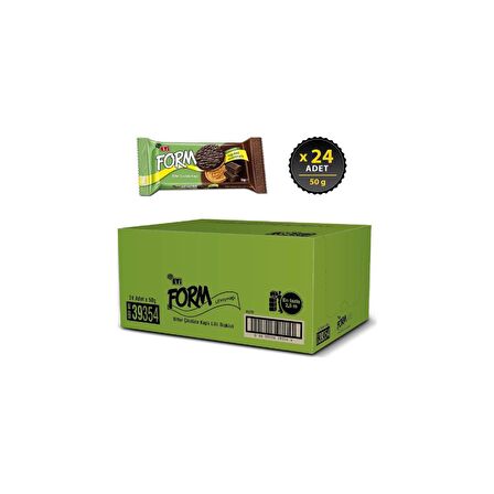 Eti Form Bitter Çikolata Kaplı Lifli Bisküvi 50 g x 24 Adet