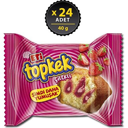 Eti Topkek Çilekli 40 g x 24 Adet