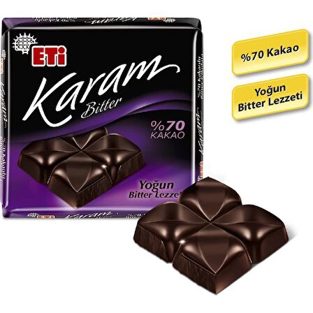 Eti Karam 6x60 gr %70 Kakaolu Bitter Çikolata