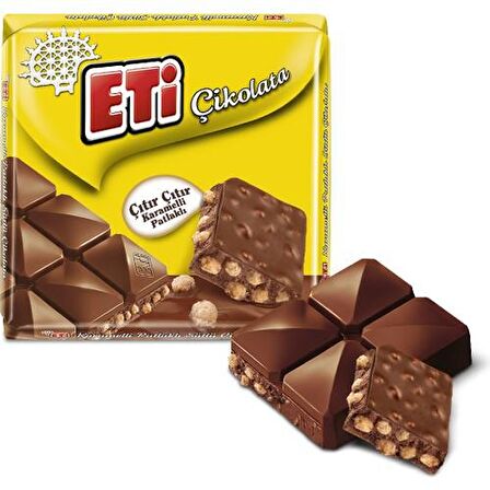 Eti Çikolata Karamelli Patlaklı Sütlü Kare 57 g x 6 Adet