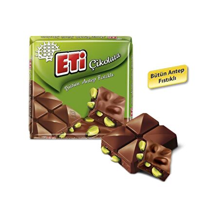 Eti Çikolata Antep Fıstıklı Kare 60 g x 6 Adet