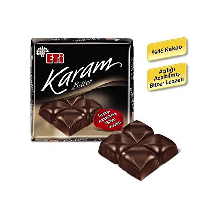 Eti Karam %45 Kakaolu Bitter Çikolata 60 g x 10 Adet