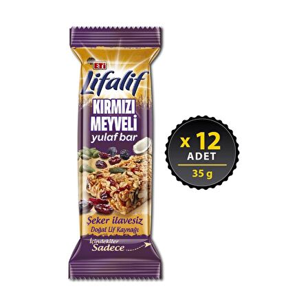 Eti Lifalif Kırmızı Meyveli Yulaf Bar 35 g x 12 Adet