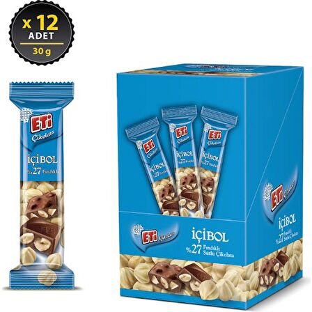 Eti Çikolata İçibol %27 Fındıklı 30 g x 12 Adet