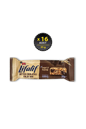 Lifalif Bitter Çikolatalı Yulaf Bar 35 g x 16 Adet