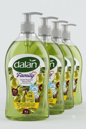Dalan Family Zeytin Özlü Sıvı Sabun 400 ml 4'lü Paket