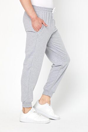 Erkek Jogger Fit Eşofman Altı Gri Melanj