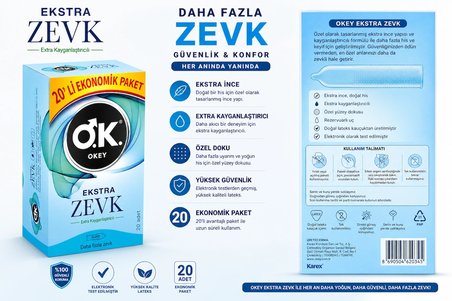 O.K. OKEY EKSTRA ZEVK EXTRA KAYGANLAŞTIRICI 20Lİ