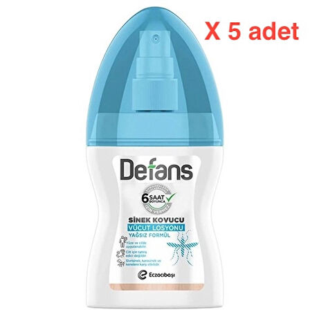 Detan Defans Su Bazlı Sinek Kovucu Losyon 100 ml x 5 adet