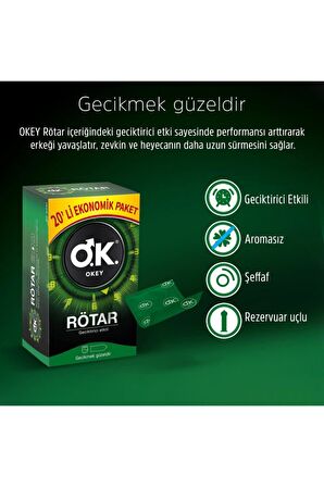 Okey Rötar Geciktiricili 60'lı Prezervatif