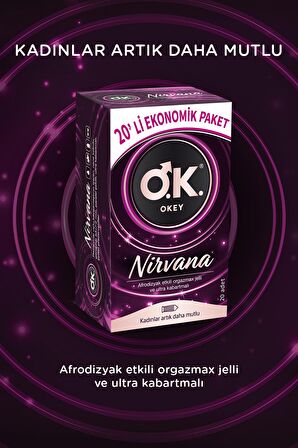 Nirvana 40'lı Prezervatif + Okey Ginseng Masaj Jeli Su Bazlı 200 ml