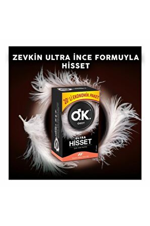 Okey Ultra Hisset 20'li Prezervatif & Klasik 20'li Prezervatif Set