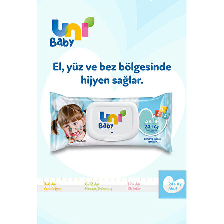 Uni Baby Aktif Islak Mendil 12x52 Adet