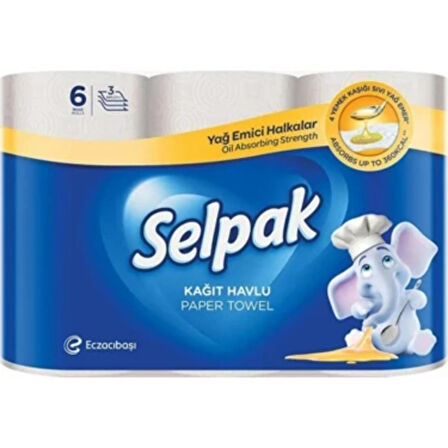 SELPAK HAVLU 6'LI YAG EMICI 5416