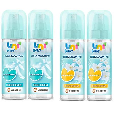 Uni Baby Bebek Kolonyası Bebeksi Kokular 150 ml 2 ADET + Çiçeksi Kokular 150 ml 2 ADET