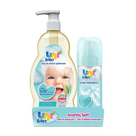 Uni Baby Şampuan 700 ml + Bebeksi Kokular Kolonya 150 ml Seti