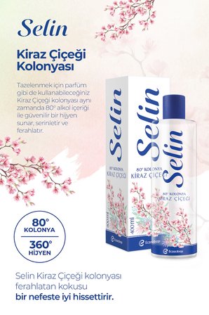 Selin Parfümlü Kolonya Kiraz Çiçeği 400 ml (2 adet)