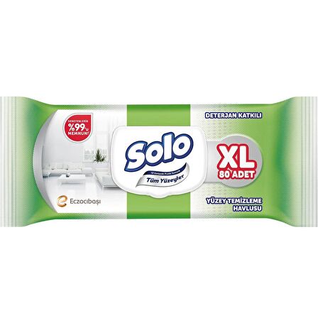 Solo Deterjan Katkılı Yüzey Temizleme Havlusu XL 80 Yaprak 3 ADET