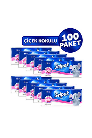 SELPAK ® Çiçek Kokulu Mendil 100'lü (10*10)