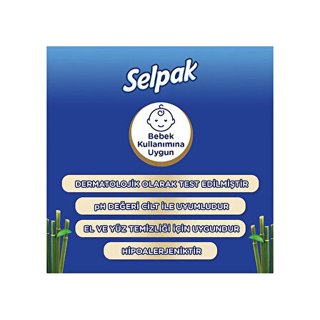 Selpak Organik Bambu Özlü & Organik Zeytinyağlı Islak Mendil 50'li