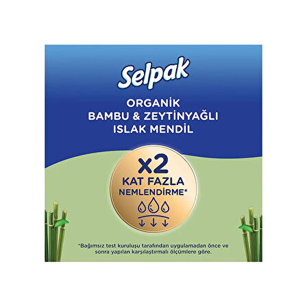 Selpak Organik Bambu Özlü & Organik Zeytinyağlı Islak Mendil 50'li