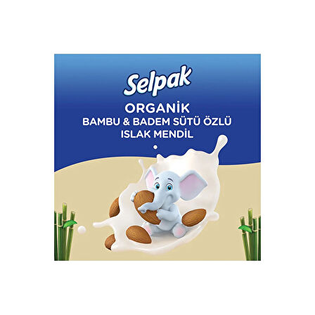 Selpak Organik Bambu Özlü & Badem Sütü Özlü Islak Mendil 50'li