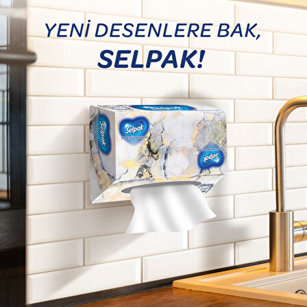 Selpak El ve Yüz Havlusu Kutulu Mermer Desen 3'lü 240 Yaprak
